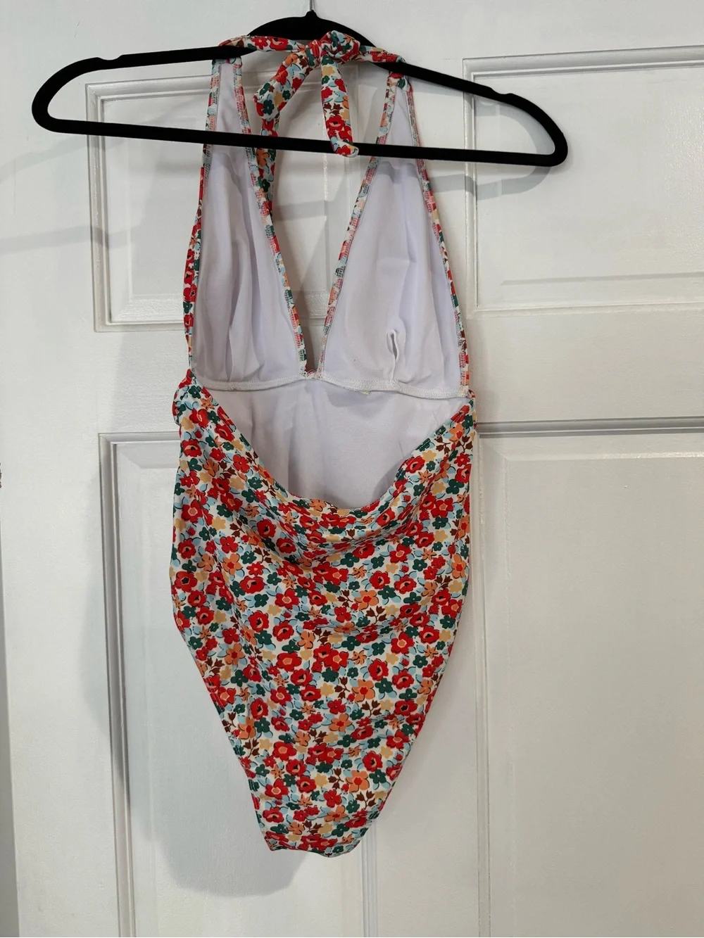 Womens Floral Halter One-Piece Swimsuit - size small NEW tags removed